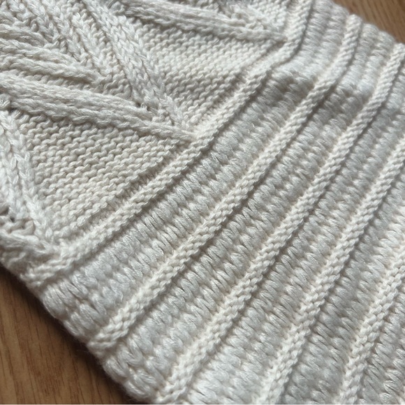 NWT Lucky Brand oversized cropped cream wool blend sweater - Picture 4 of 8